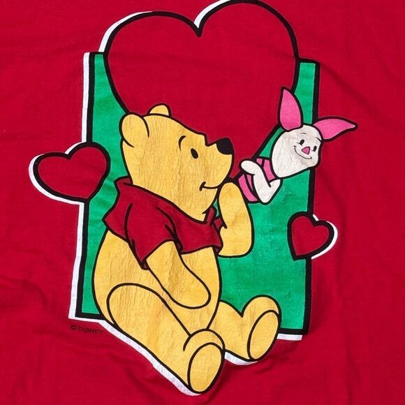 Disney Vintage 90’s Pooh Oversized Sleep Shirt Women’s One Size Valentines Heart - Picture 2 of 3
